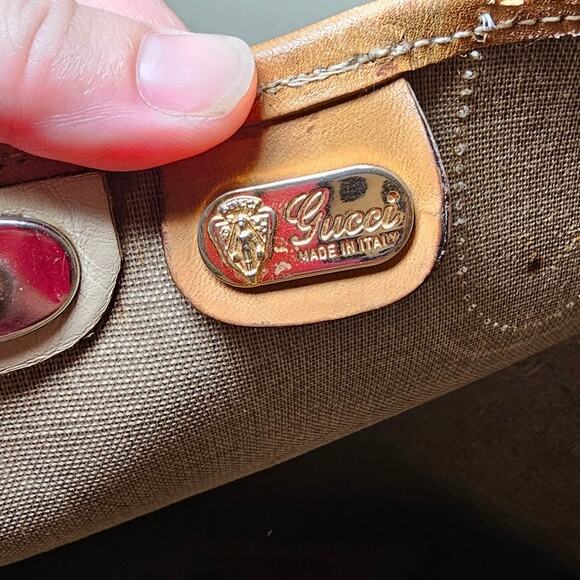 Gucci Vintage Supreme Web Sherry Line Tote Beige Red 002 904 0131 *AS IS* - Picture 10 of 12